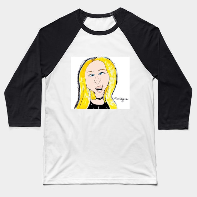 Barbra Streisand Baseball T-Shirt by TheArtQueenOfMichigan 